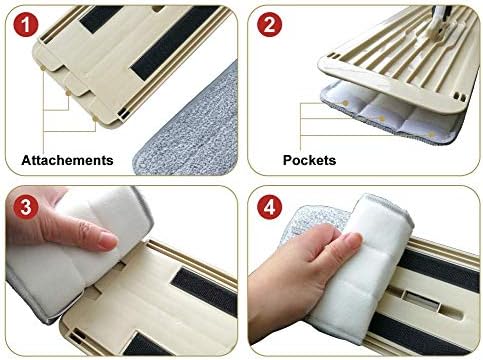 Bulletproof Microfiber Mop Pads - 5 Pack Reusable for Wet Dry Cleaning