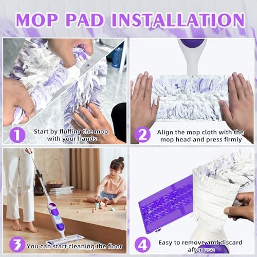 SAUAUSUN 60 Count Power Mop Refills for Swiffer