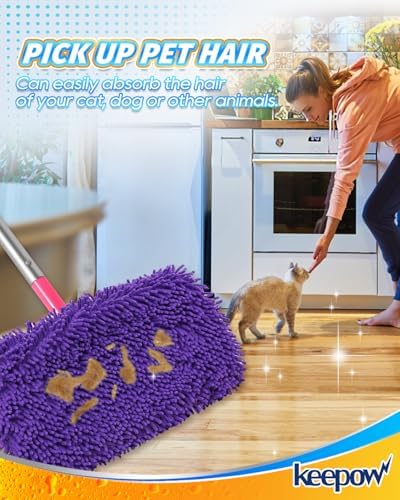 KEEPOW 8Pcs Reusable Microfiber Mop Pads for Swiffer Sweeper