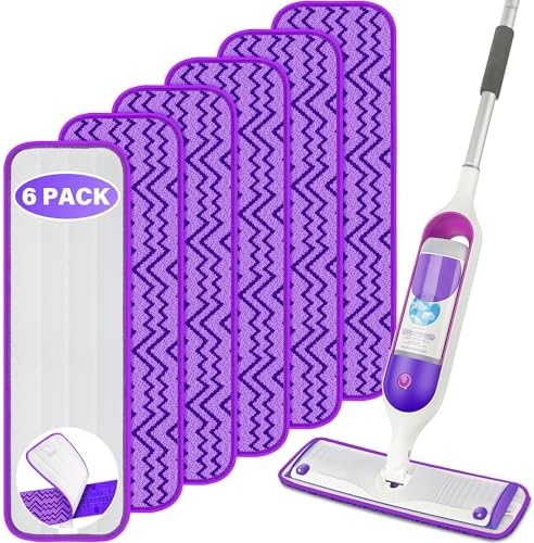 ENSPOWAY Reusable Mop Pads 6-Pack for Swiffer PowerMop