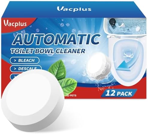 Vacplus Toilet Bowl Cleaners 12-Pack Sustained-Release Bleach Tablets