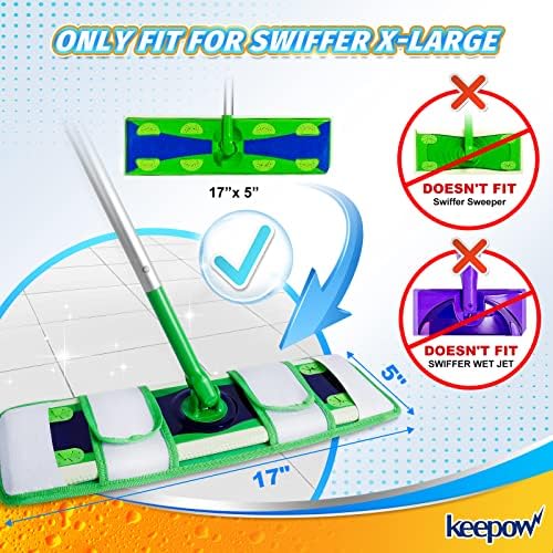 KEEPOW XL Wet Pads Refills for Swiffer XL 4 Pack