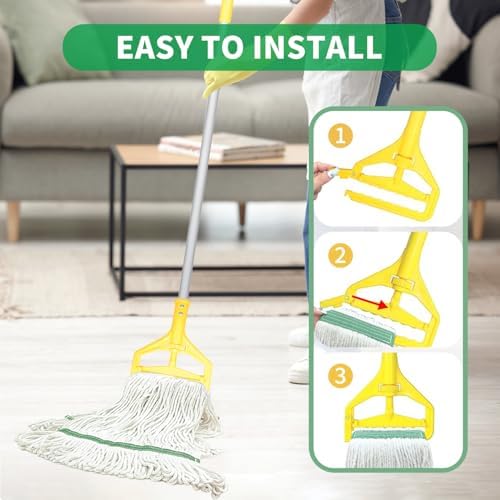 6 Pack Heavy Duty Mop Heads with Looped Ends