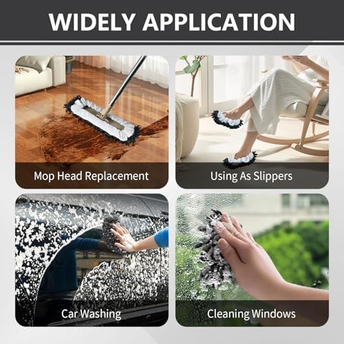 EKIORI Mop Slippers Socks - Washable Reusable Floor Cleaning Covers