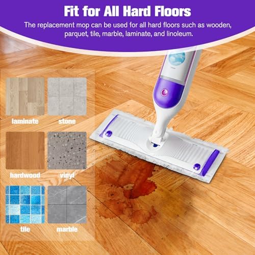 Disposable Mopping Pads Refills for PowerMop Purple-15 Pack