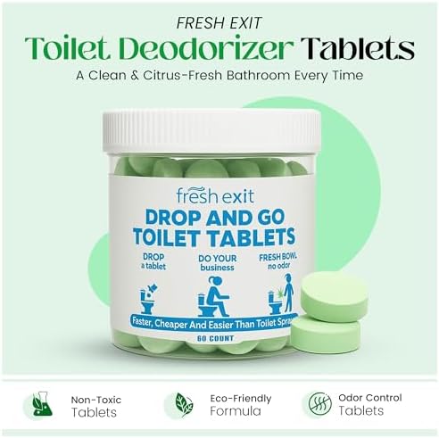 FreshExit Toilet Deodorizer Tablets 60 Count Citrus Scent