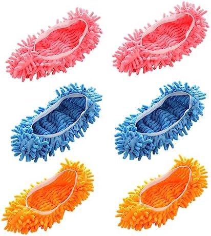 Minkissy 6pcs Microfiber Mop Slippers with Foot Socks