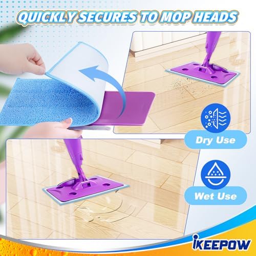 iKEEPOW 6-Pack Reusable Microfiber Mop Pads