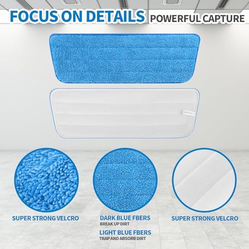 AmaVins 6 Pack Reusable Coral Fleece Mop Pads 1