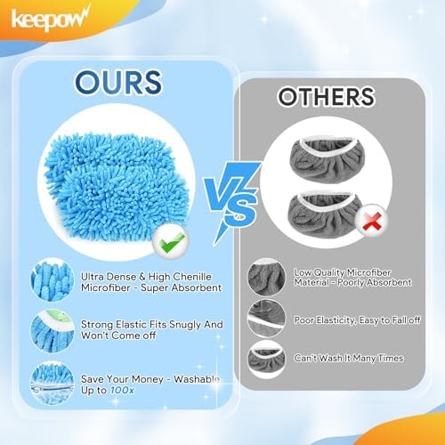 KEEPOW Reusable Microfiber Mop Pads 6 Pack 1