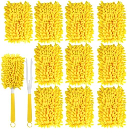 12 Pcs Reusable Duster Refill Set with Handles