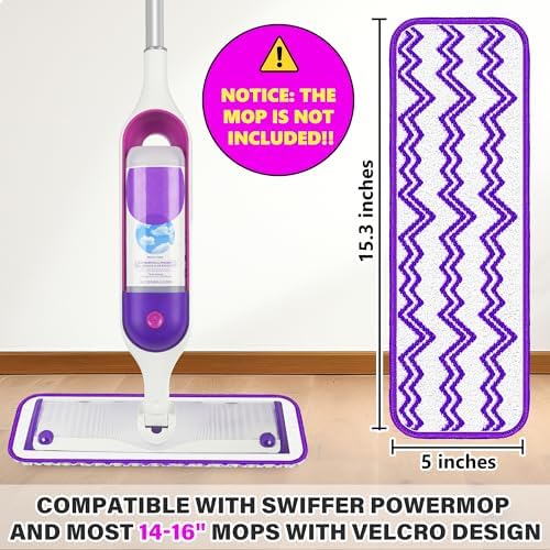 ILAVCLEAN Reusable Mop Pads Replacement 6 Pack for Swiffer PowerMop