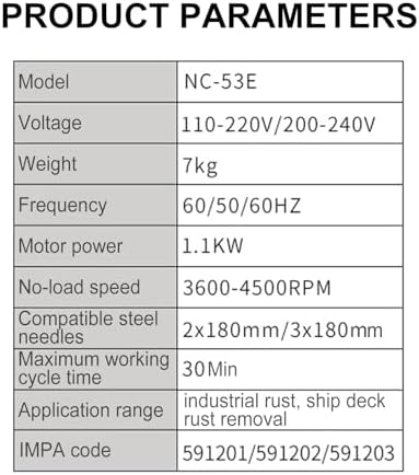 110V 220V Electric Needle Scaler with 1100W Motor