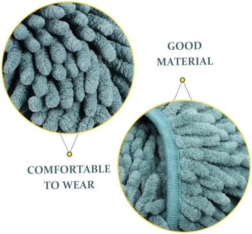 1 Pair Fluffy Mop Slippers for Women Reusable Skid-Resistant Cleaning Shoes