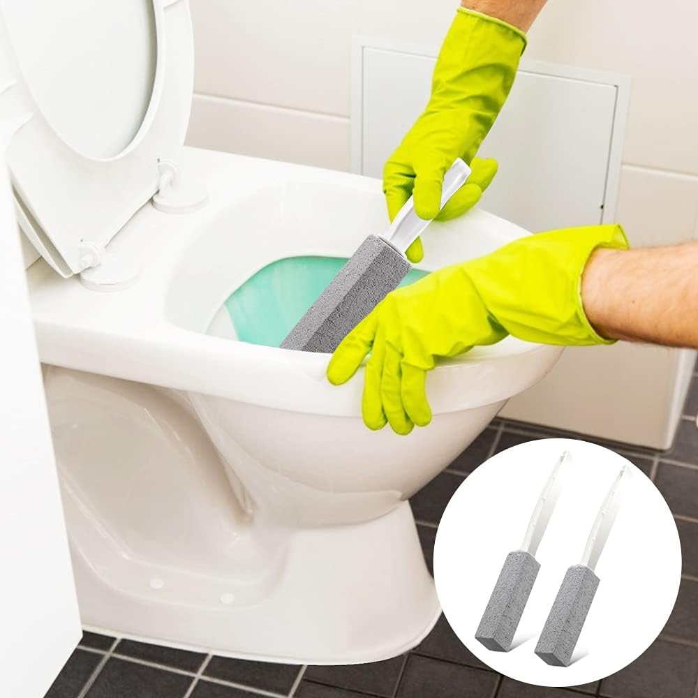 Kadden 2 Pack Toilet Cleaner with Handle and Pumice Stone