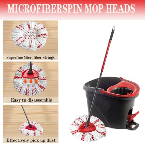 Fazlynyi 2Pack Spin Mop Replacement Heads - 40 More Cleaning Power