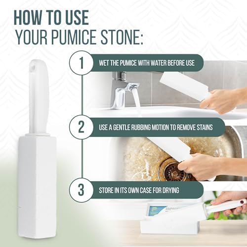 Powerstone Pumice Stone Toilet Cleaner with Handle - 3-Pack