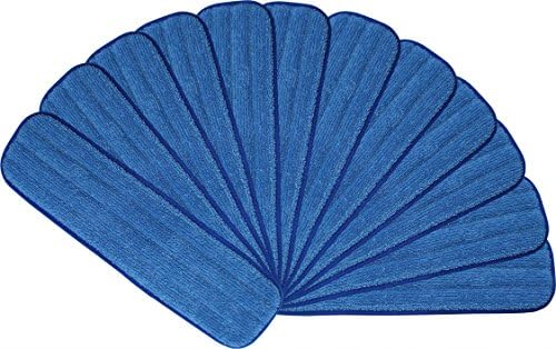12-Pack Microfiber Mop Pads - Hook Loop Launderable WetDry