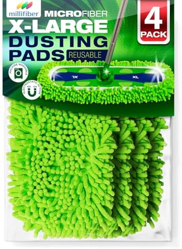 Millifiber X-Large Dust Mop Refill 4 Pack - Pet Friendly Dry Mop Pads
