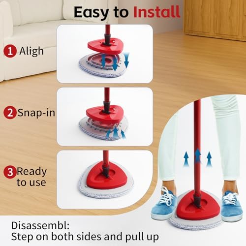 ANREKEYH 3PCS Microfiber Mop Replacement Heads for O Cedar Spin Mop