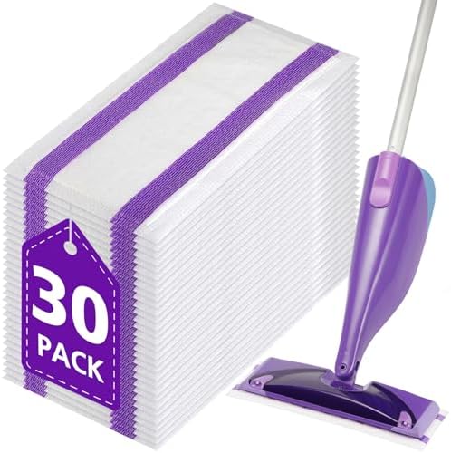 Zeekech 30 Count Spray Mop Pad Refills for Swiffer WetJet