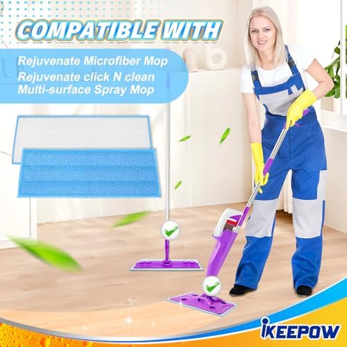 iKEEPOW 6-Pack Reusable Microfiber Mop Pads