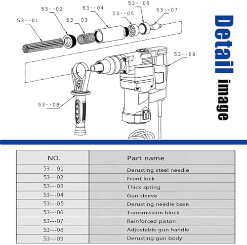 High Power Industrial Pistol Grip Needle Scaler 1100W 220V