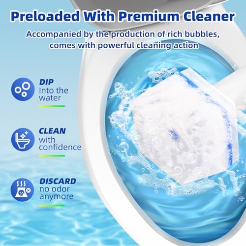 KOKL 60pcs Toilet Brush Refills - Premium Cleaners with Fresh Scent