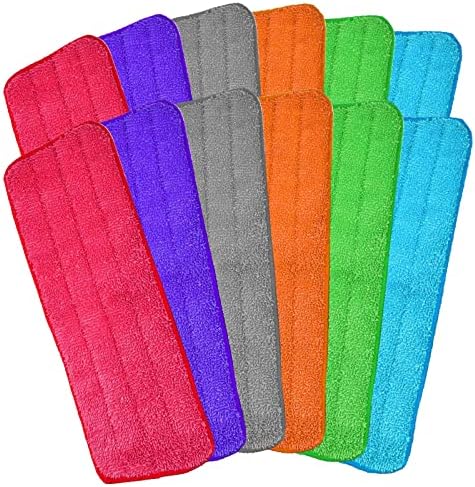 Microfiber Mop Pads 185 x 63 Inch Reusable Set of 12