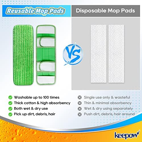 KEEPOW XL Wet Pads Refills for Swiffer XL 4 Pack