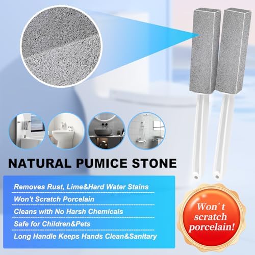 Cnigrpl Pumice Stone Toilet Cleaner - 2Pack with Long Handle