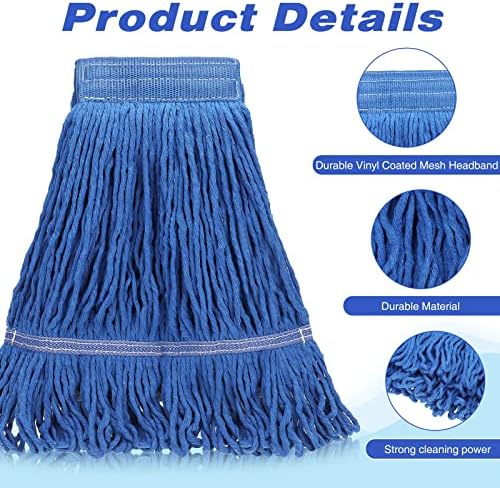 Nuogo 6 Pcs Heavy Duty Wet Mop Head Refills Blue