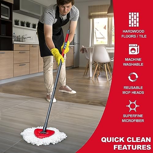 BRENSTEN Spin Mop Refill 4-Pack for O-Cedar Easy Wring 1