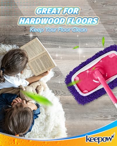 KEEPOW 8Pcs Reusable Microfiber Mop Pads for Swiffer Sweeper