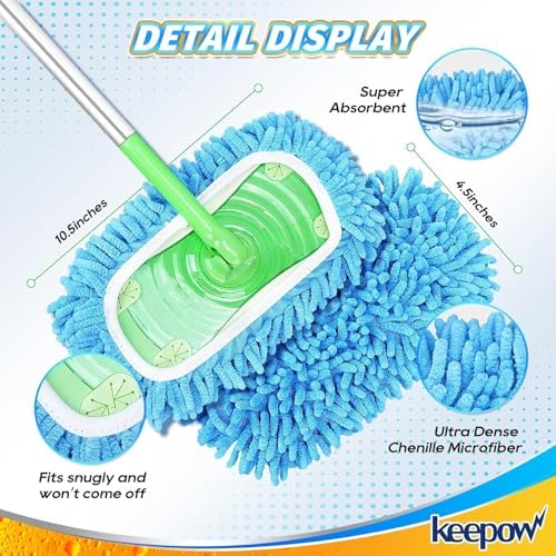 KEEPOW Reusable Microfiber Mop Pads 6 Pack 1