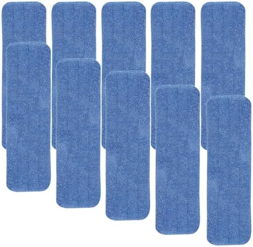 10 Pack 18 Inch Microfiber Spray Mop Pads - Reusable Streak-Free