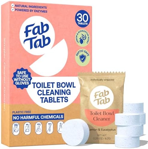 Fab Tab Toilet Bowl Cleaner Tablets Plastic-Free Safe for Septic Tanks