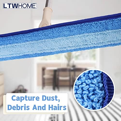 LTWHOME 24 Inch Microfiber Mop Refill Pads Pack of 6