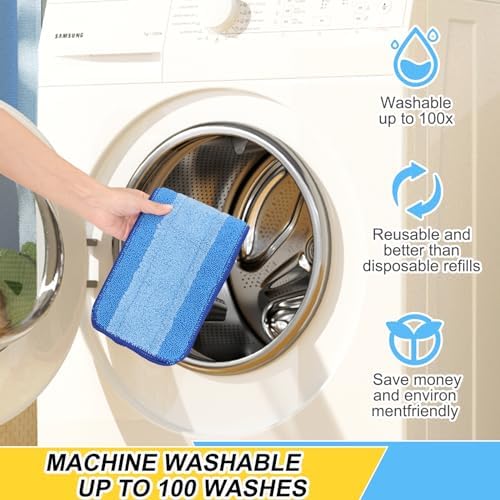 8 Pack 18 Inch Reusable Microfiber Spray Mop Replacement Heads