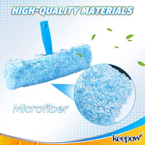 KEEPOW 10 Inch Microfiber Window Scrubber Refill 4 Pack