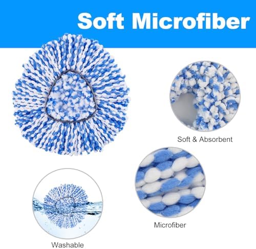 2 Microfiber Mop Heads 2 Scrub Brush Refills for O-Cedar EasyWring