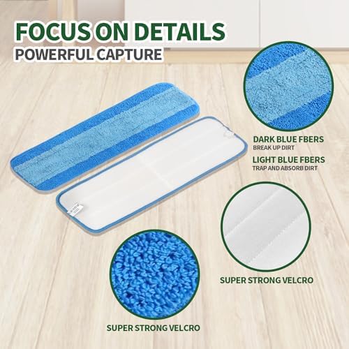 INFICRIME 6 Pack Microfiber Mop Pads for Bona Mop 18 Inch