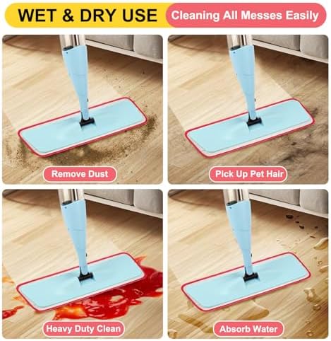 165 Inch H-Gamely Microfiber Mop Pads Set of 5