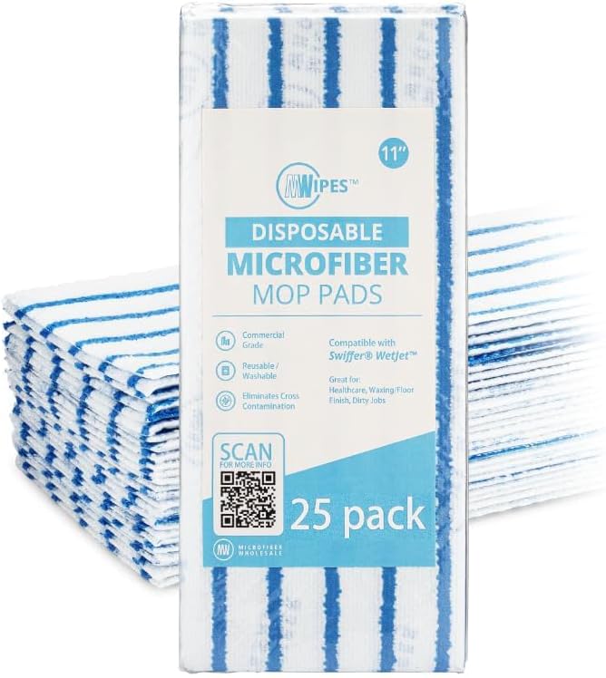 10 Inch MWipes Semi-Disposable Mop Pads 25 Pack