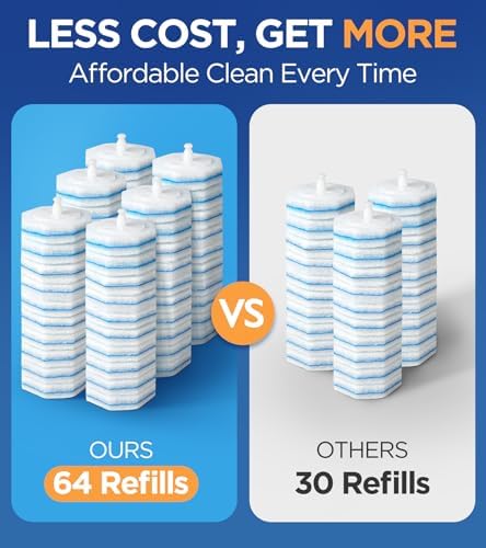 Caspeak 64-Count Toilet Wand Refills with Fresh Fragrance