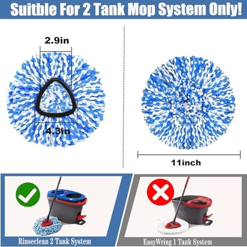 FOOKCIAN 2-Pack Spin Mop Replacement Head