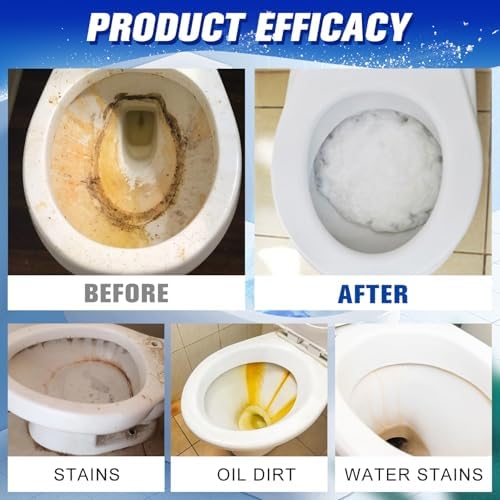Iaolose 2 PCS Toilet Cleaner Self Activating Miracle Powder for Deep Cleaning