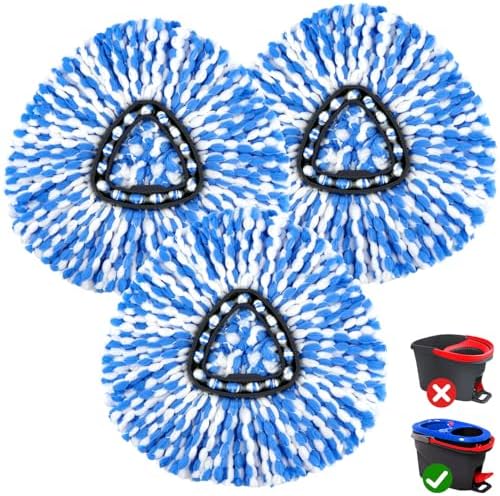 GLIMGLINT Mop Heads 3 Pack for RinseClean 2 Tank System