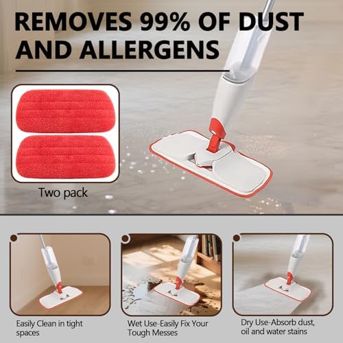 SunDiss 2 Pack Microfiber Mop Replacement Heads