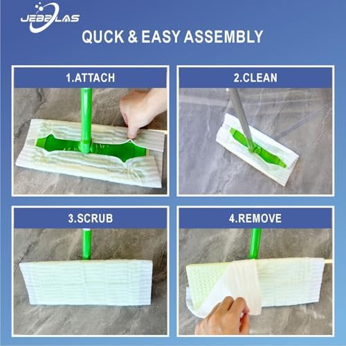 JEBBLAS 60 Pcs Disposable Dry Mop Cloth Refills